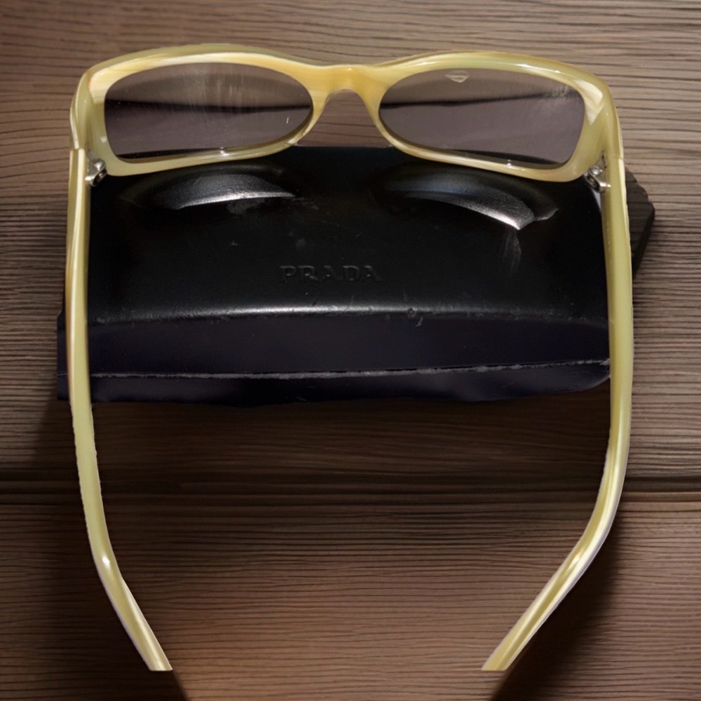 Prada Vintage Rectangular style Sunglasses in cre… - image 2